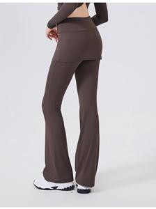 Pantalones de yoga acampanados de cintura alta para mujer al por mayor con cordón lateral, fruncido y efecto levantacola, elásticos para pilates y gimnasio - Product Image 4