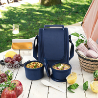 Ensemble de boîtes à lunch isothermes en acier inoxydable avec sac thermique pour les repas au bureau, à l'école ou en voyage