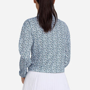 Sublimación personalizada Quater ZipPolyester Spandex Tela suave Impreso Technics Diseño libre Mujeres Upf 50 Golf Pullover Hood - Product Image 6