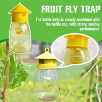 Piège à insectes réutilisable pour vergers, fabriqué en Chine, piège à mouches des fruits, piège à drosophiles suspendu, bouteille en plastique jaune