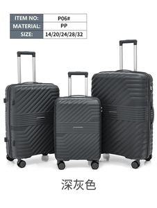Ensemble <span class=keywords><strong>de</strong></span> <span class=keywords><strong>valises</strong></span> <span class=keywords><strong>rigides</strong></span> légères et imperméables <span class=keywords><strong>de</strong></span> haute qualité en trois pièces avec poignées souples, logo personnalisé, 4 roues verrouillables, matériau PP - Product Image 2
