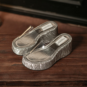 528B <b>Animal</b> <b>Print</b> Platform <b>Slides</b> Women Mid Heel Transparent Strap Summer Outdoor Wear - Product Image 1