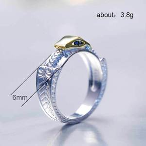 <b>Snake</b> <b>Ring</b> Women Punk Style Copper <b>Silver</b> Tone Fashion Unisex Open Adjustable Statement Jewelry Daily Wear <b>Ring</b> - Product Image 4
