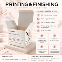 Boîte d'emballage en carton pliable imprimée sur mesure, papier recyclable FSC, pour les ensembles de flacons et de pots de cosmétiques et de soins de la peau