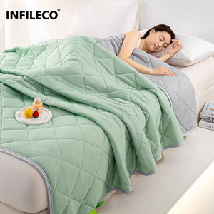 Chăn hè lụa mát sang trọng, máy giặt được, mỏng, màu trơn, bán buôn, chăn làm mát như băng - Product Image 2