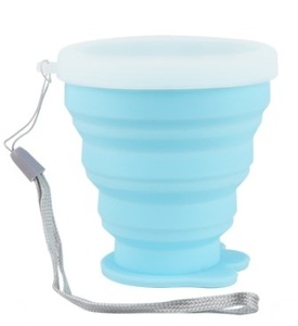 <b>Reusable</b> Silicone Foldable <b>Cup</b> with Lid, Portable Collapsible Mug with Cat Paw Bottom for Travel, Camping, and Outdoor Use - Product Image 6