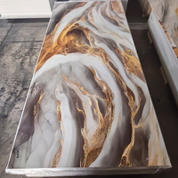 Panneau mural en marbre 1220x2440mm 3mm Film de transfert thermique PVC Composite poudre de pierre Zéro formaldéhyde pour la décoration intérieure