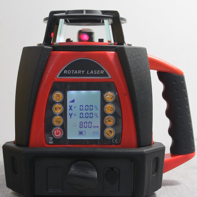 Industrial Rotary Laser Level Kit Self-Leveling Horizontal/Vertical Laser Receiver Carry Case High Precision 20 Arc Second for