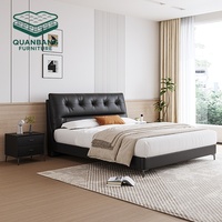 Lit en cuir capitonné de luxe moderne, taille King Queen, cadre de lit souple pour la maison, l'appartement, l'hôtel, meubles de chambre à coucher, prix d'usine
