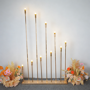 LANJO Modern 120cm 10 Arm Metal Acrylic Gold Light <b>Props</b> Candelabra Wedding Decoration Lights Stand Candlestick Party <b>Stage</b> - Product Image 3