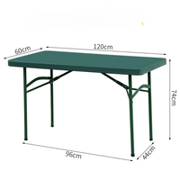 Table pliante rectangulaire moderne en plastique de 1,20 m pour banquets, pique-niques et camping en extérieur – Table de jardin multicolore