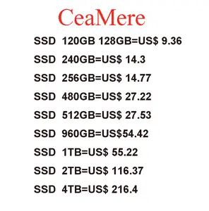Ceamere Wholesale 2.5 ssd sata 3ソリッドハードディスク4テラバイトduro ssd1tb 128gb 256 gb 512 GB 1テラバイト2テラバイト4テラバイトssd 512gbドライブ