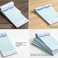 Carnet de commandes de restaurant avec reçus numérotés pour serveurs, autocopiant, pour café, bar et services de restauration