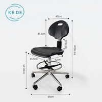 Kursi Laboratorium Ergonomis dengan Ketinggian yang Dapat Disesuaikan, Anti-Kimia, dan Beroda untuk Sekolah, Rumah Sakit, dan Laboratorium Penelitian