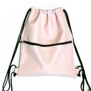 <span class=keywords><strong>Zaino</strong></span> con coulisse in <span class=keywords><strong>pelle</strong></span> nera moda all'ingrosso con tasca interna - Product Image 2