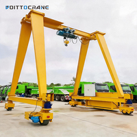 Grue portique à pneus en caoutchouc sans rail à poutre unique de 10 tonnes et 20 tonnes pour levage de matériaux extérieurs