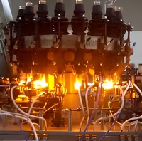 Machine à fileter les bocaux en verre à chauffage par flamme verticale, 12 à 18 stations, pour le formage de cols à vis à large ouverture pour bocaux de miel, bougies, épices et aliments