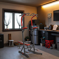 Station d'entraînement multifonctionnelle pliable et portable pour la maison, banc d'exercices, planche de pompes et de redressements assis, barre de traction en acier