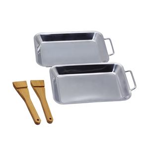 Mini poêle à fromage portable professionnel en acier inoxydable avec manche de spatule en bois - Product Image 4