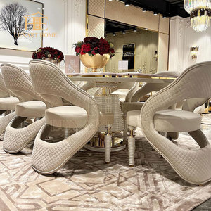 Ý Sang Trọng Lớn Bằng Đá Cẩm Thạch Hàng Đầu Bàn Ăn Cao Cấp Đồ Nội Thất Biệt Thự Bàn Ăn Và Ghế Xuất Tại Trung Quốc - Product Image 6