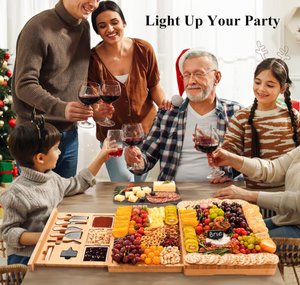 Ensemble cadeau de planches de charcuterie extra larges de haute qualité ensemble de plateau de fromage et de couteau en bambou plateau de fromage de viande fraîche <span class=keywords><strong>Forf</strong></span> Home - Product Image 4