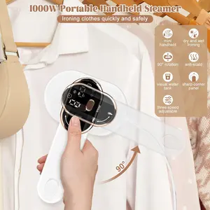 Portable 1000W Handheld Garment Steamer Electric Portable Steam Iron Machine 100ML LCD Ironing Machine Dry And Wet Uses