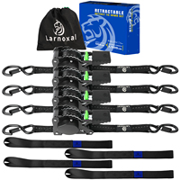 Sangles à cliquet rétractables en polyester certifiées TowMax GS, 1 pouce x 10/12 pieds (résistance à la rupture de 1800 lb), sangles de fixation à crochet en S