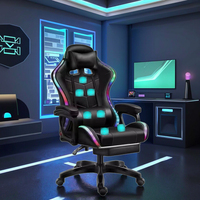 Chaise de jeu moderne ergonomique RVB avec repose-pieds réglable en hauteur Chaise d'ordinateur de jeu Gamer avec fonction de massage
