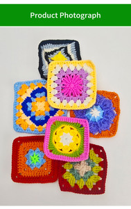 Kit de <span class=keywords><strong>crochet</strong></span> pour débutants, kit de <span class=keywords><strong>crochet</strong></span> carré <span class=keywords><strong>granny</strong></span> floral, kit de tricot pour débutants avec guide vidéo étape par étape, tutoriel artisanal - Product Image 5