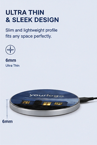 Chargeur sans fil 15W ultra-fin à charge rapide <span class=keywords><strong>Qis</strong></span>, cadeau promotionnel d'entreprise avec logo lumineux personnalisé - Product Image 4