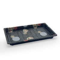 Conteneur alimentaire rectangulaire jetable en plastique pour sushis à emporter, compatible micro-ondes, marque Yaoshi, pour l'emballage alimentaire (vente en gros)