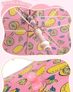 Good quality children umbrella ROHS certificate safety material for kids kids umbrella with cute lemon design - Product Image 4
