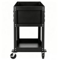 Chariot à outils robuste en acier laminé à froid à 3 niveaux, 1 tiroir, serrure à clé, capacité de charge de 300 kg, côtés en panneau perforé, design moderne, OEM