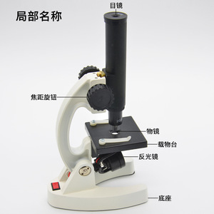 Microscope biologique 200x pour étudiants avec source de lumière et alimentation, microscope métallique 200x pour l'école primaire - Product Image 2