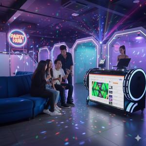 Cabine de DJ lumineuse à LED pour discothèque/KTV et Nouvel An chinois |   Full HD |   Réglable en hauteur et mobile |   Commandes en gros acceptées - Product Image 2