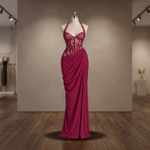 Premium Imported Fabric Sleeveless <b>Long</b> Evening Dress with Sophisticated Designer Look for Reception Wear Cocktail Celebrations - Product Image 3