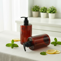 Flacon pompe de luxe personnalisé pour soins de la peau, 480 ml, en PET, rechargeable, pour shampoing, après-shampoing, savon liquide, emballage cosmétique, sérigraphie