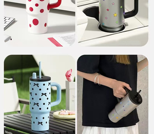 Gobelet isotherme 710 ml avec poignée, intérieur en acier inoxydable 316L, paille en Tritan, base antidérapante, tasse de voyage personnalisable - Product Image 3