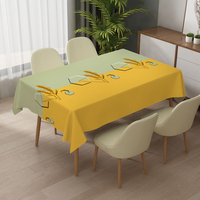 Nappe de cuisine jaune personnalisée RNPT, nappe rectangulaire en toile cirée, nappe anti-taches, nappe en toile cirée pour les fêtes, anti-déversement