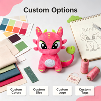 Peluche Dragon Personnalisée OEM, Figurine en Peluche Thème Pitaya, Mascotte Douce Personnalisable avec Logo pour Promotion et Collection