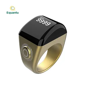 Qibla cincin fungsi penghitung jari pria, cincin zikr cerdas Bluetooth untuk Android atau iOS