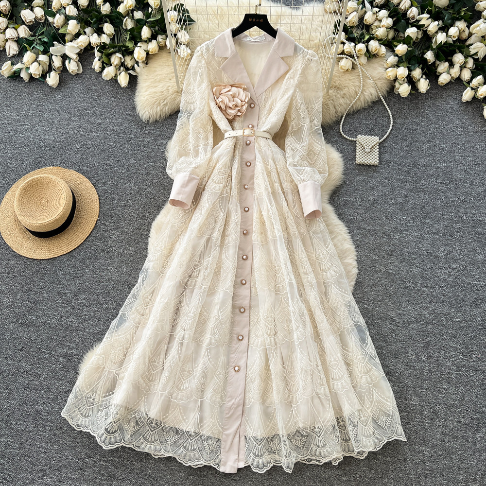 Cutwork Dress - Elegant Embroidery for Women's Fashion
