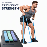 Bandes de Résistance en Latex Naturel pour Tractions, Bandes d'Exercice Robustes en Boucle, Kit d'Entraînement de Force pour la Maison, la Salle de Sport et le Yoga