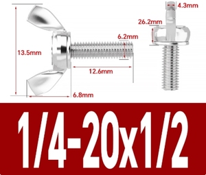 Legood วิงสกรูน๊อตสแตนเลสยาว1/4-20เกลียว1/2นิ้ว - Product Image 5