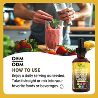 Extrait liquide de Maca et d'Ashwagandha en gouttes, marque privée OEM, complément liquide oral pour adultes, soins de santé