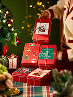 Cartoon Christmas Tin Box with Matching Greeting Cards, Stickers & Holiday Wishes for Cookie Candy Baking Gifts