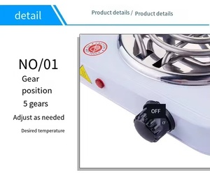 厂家价格110v 220v可调温度热板2000w电动台面双燃烧器电炉 - Product Image 2