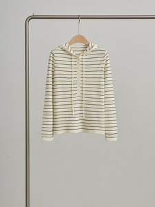 Áo len nữ có mũ trùm đầu kiểu dáng thanh lịch chất lượng tốt, dệt kim sọc, chất liệu len - Product Image 6