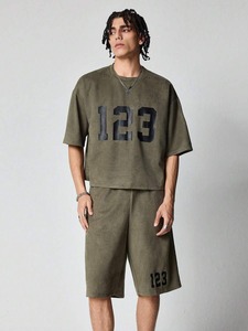 Men's casual digital print <b>T</b>-<b>shirts</b> and shorts suits factory, customization available.F10 - Product Image 4