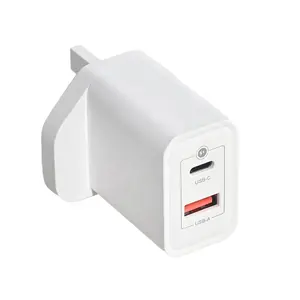 工厂OEM标志GaN 30W PD电源适配器充电器英国三针USB C壁式充电器，适用于Airpod Pro